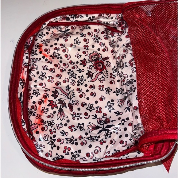 Vera Bradley Cardinal Red Lay Flat Cosmetic Organizer in Performance Twill - Picture 6 of 7